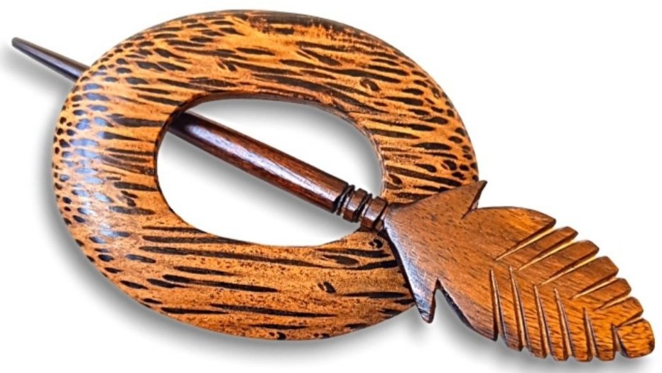 Wooden Shawl Pin SP-420