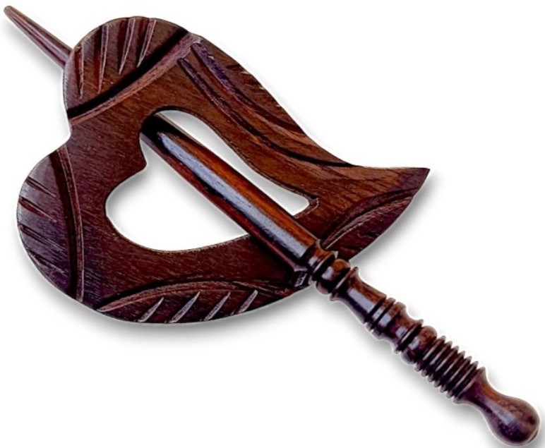Wooden Shawl Pin SP335